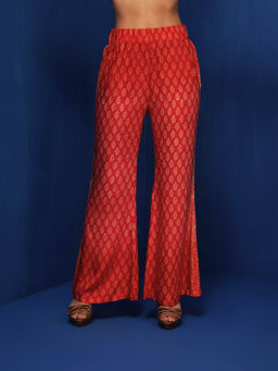 Krishna Mehta - Red Printed Pant