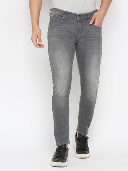 Spykar - Dark Grey Cotton Slim Fit Narrow Length Jeans for Men