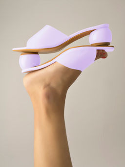 Shoetopia - Women Block Solid Purple Heels