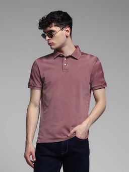 Jack & Jones - Men Pink Solid Polo T-Shirt