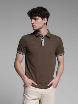 Jack & Jones - Men Brown Solid Polo T-Shirt