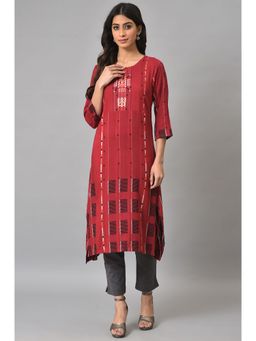 W - Red Geometric Kurta