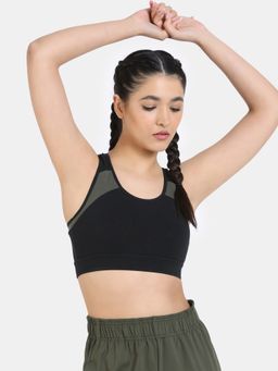 Zivame - Zelocity Sports Bra With Removable Padding - Jet Black