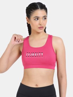 Zivame - Zelocity Quick Dry Racerback Sports Bra - Viva Magenta