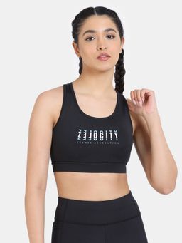 Zivame - Zelocity Quick Dry Racerback Sports Bra - Jet Black