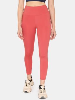 Zivame - Zelocity High Rise Quick Dry Leggings - Mineral Red