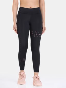 Zivame - Zelocity Mid Rise Quick Dry Leggings - Black