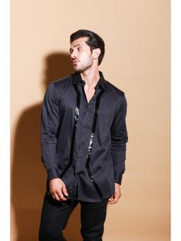 Echke - Navy Blue Cotton Shirt