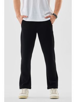 Snitch - Black Textured Regular Trackpant