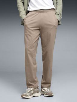 Puma - Men Beige Regular Fit Cotton Jersey Trackpant