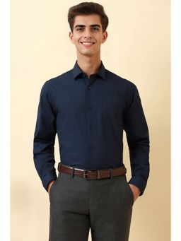 Allen Solly - Men Navy Blue Print Full Sleeves Formal Shirt