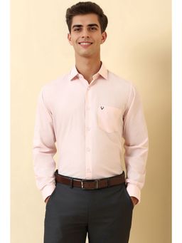 Allen Solly - Men Pink Solid Full Sleeves Formal Shirt