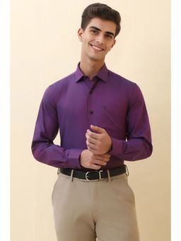 Allen Solly - Men Purple Textured Full Sleeves Formal Shirt