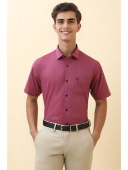 Allen Solly - Men Pink Solid Half Sleeves Formal Shirt