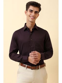 Allen Solly - Men Purple Print Full Sleeves Formal Shirt