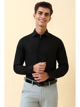 Allen Solly - Men Black Textured Full Sleeves Formal Shirt