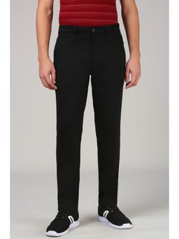 Van Heusen - Men Black Solid Functional Pocket 9 to 9 Travel Trouser