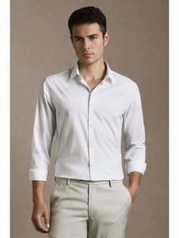 Louis Philippe - Men White Print Full Sleeves Casual Shirt