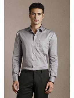 Louis Philippe - Men Grey Print Full Sleeves Formal Shirt