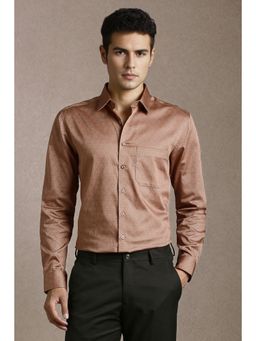 Louis Philippe - Men Brown Print Full Sleeves Formal Shirt