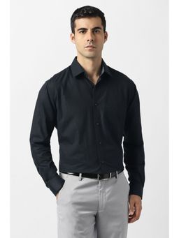 Van Heusen - Men Black Textured Full Sleeves Formal Shirt