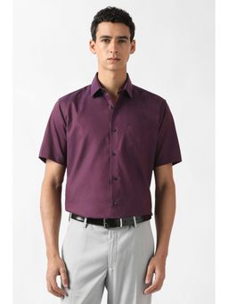 Van Heusen - Men Purple Solid Half Sleeves Formal Shirt