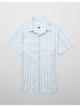 American Eagle - Men Ice Blue Poolside Button-Up Shirt