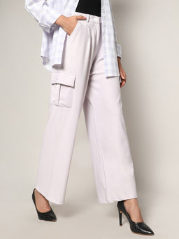 PINACOLADA - Womens Off White Baggy Cargo Pants