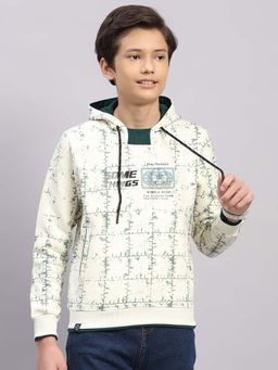 Monte Carlo - Boys Off White Printed Hoodie