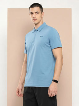 Alcis - Men Structured Zip Polo T-Shirt