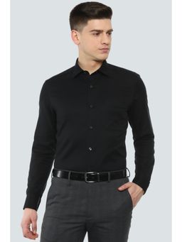 Louis Philippe - Men Black Classic Fit Check Full Sleeves Formal Shirt