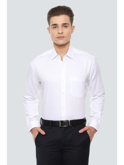 Louis Philippe - Men White Solid Full Sleeves Shirt