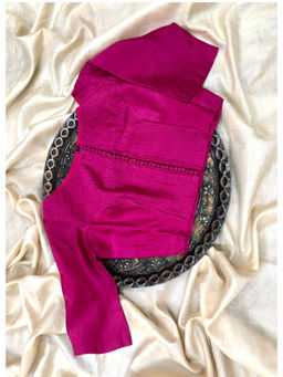 Palash - Magenta Hand Embroidered Chanderi Stitched Blouse