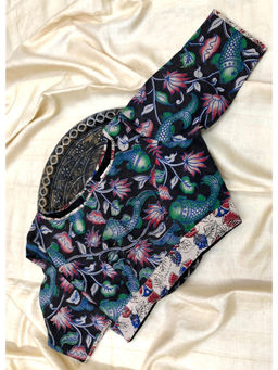 Palash - Black Printed Cotton Stitched Blouse