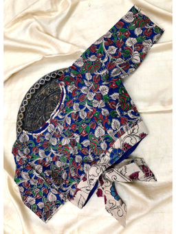 Palash - Blue Printed Cotton Stitched Blouse