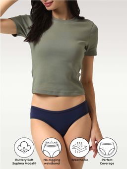 NeceSera - Cozy Navy Supima Modal Full Coverage Bikini Nessies