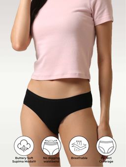 NeceSera - Midnight Black Supima Modal Full Coverage Bikini Nessies