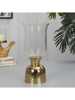 HomeTown - Apollo Iron And Glass Chimney Lantern In Gold