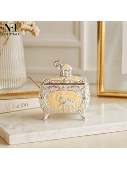 NFI Essentials - Peach Elephant Design Sugar Pot with Lid & Spoon