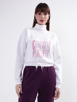 ELLE - Womens White Printed Sweatshirt