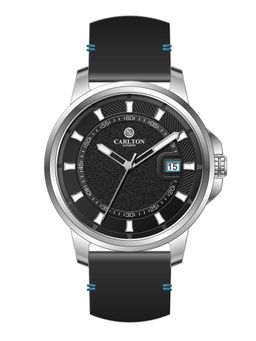 Carlton London - Men Duke Black Dial Analog Watch - CLLSBLK (M)
