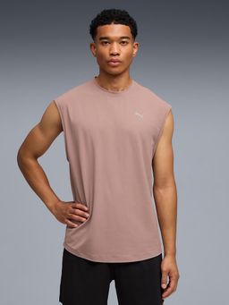 Puma - Mens Sleeveless Cooling Running beige Singlet Beige Tank
