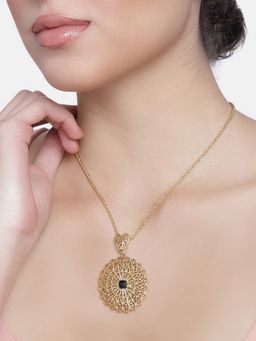 Estele - Gold Plated Round Shaped Matt Finish Necklace for Women