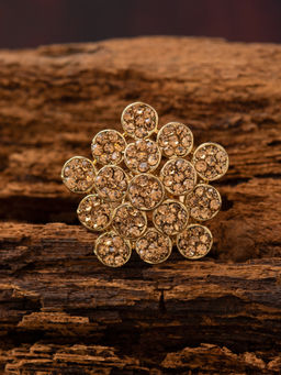 E2O - Gold Classic Adjustable Handcrafted Kundan Finger Ring