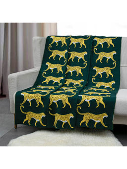 Pomme - 100% Organic Cotton Tiger Print Texture Knitted Throw