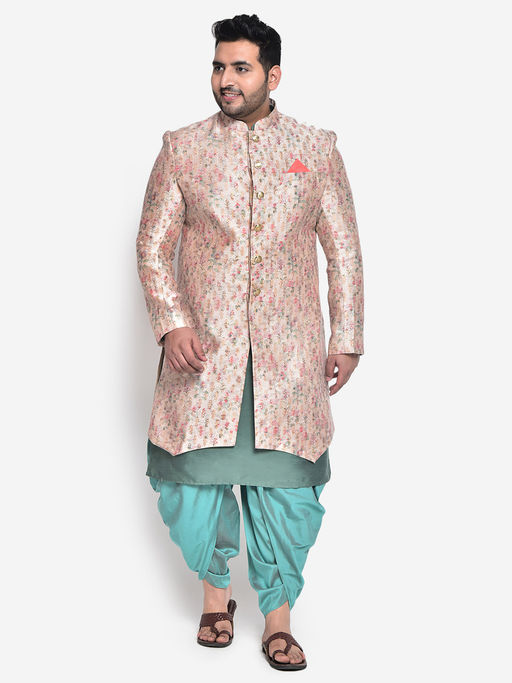 KISAH PLUS Silk Blend Multi Kurta Sherwani (Set of 3)
