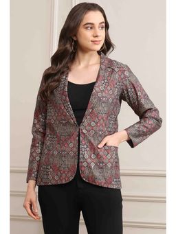 Biba - Grey Poly Viscose Printed Jacket