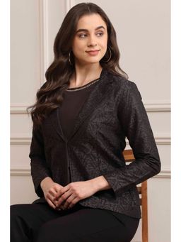 Biba - Women Black Polyester Straight Jacket (Set of 2)