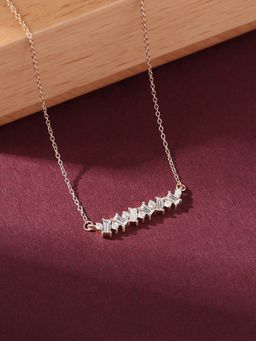 Ornate Jewels - 18K Yellow Gold 0.31 Carat Baguette Lab Grown Diamond Necklace for Women & Girls