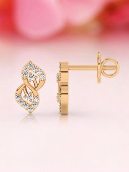 Ornate Jewels - 14K Yellow Gold 0.15 Carat Round Lab Grown Diamond Dazzling Earring for Women & Girls